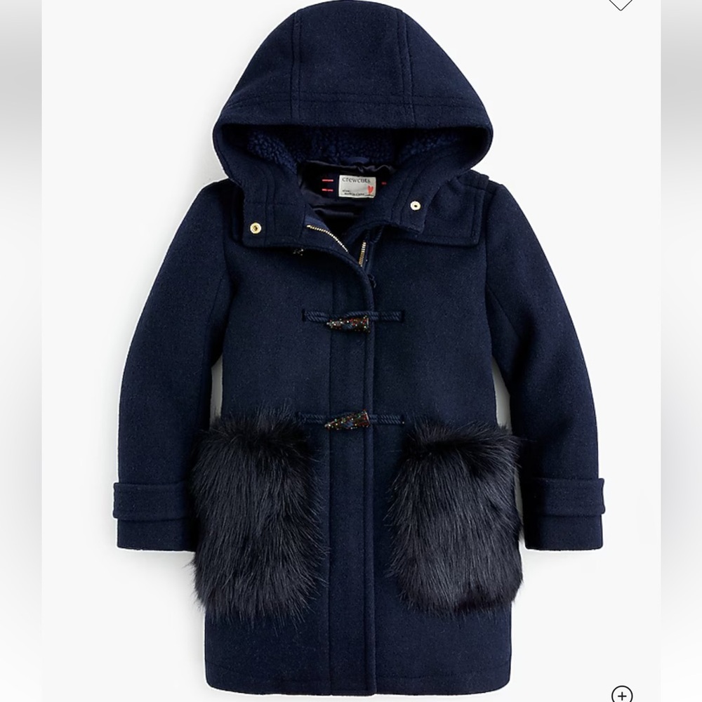 J. Crew girls wool toggle coat size 10 navy NWT